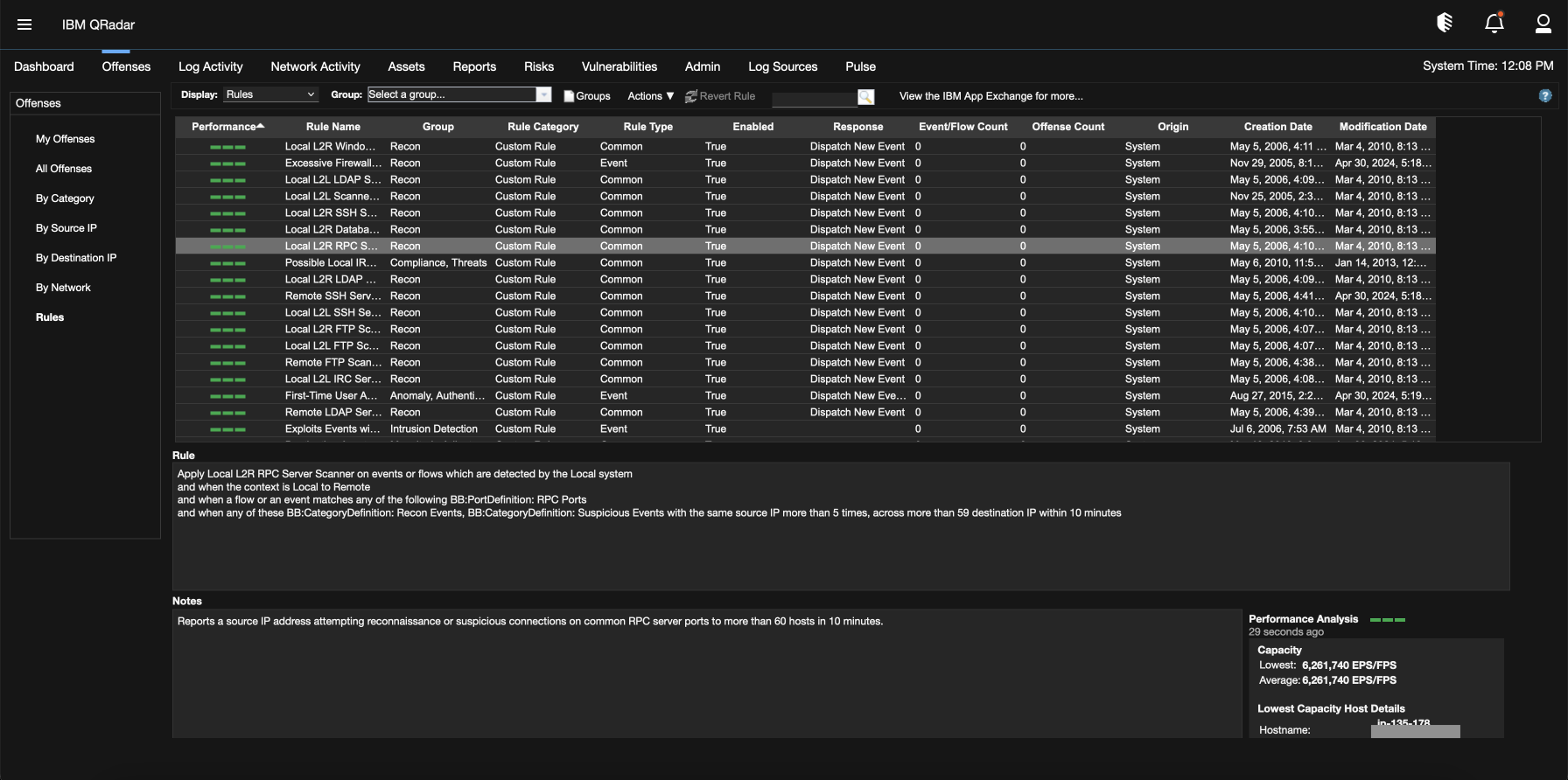 Qradar interface